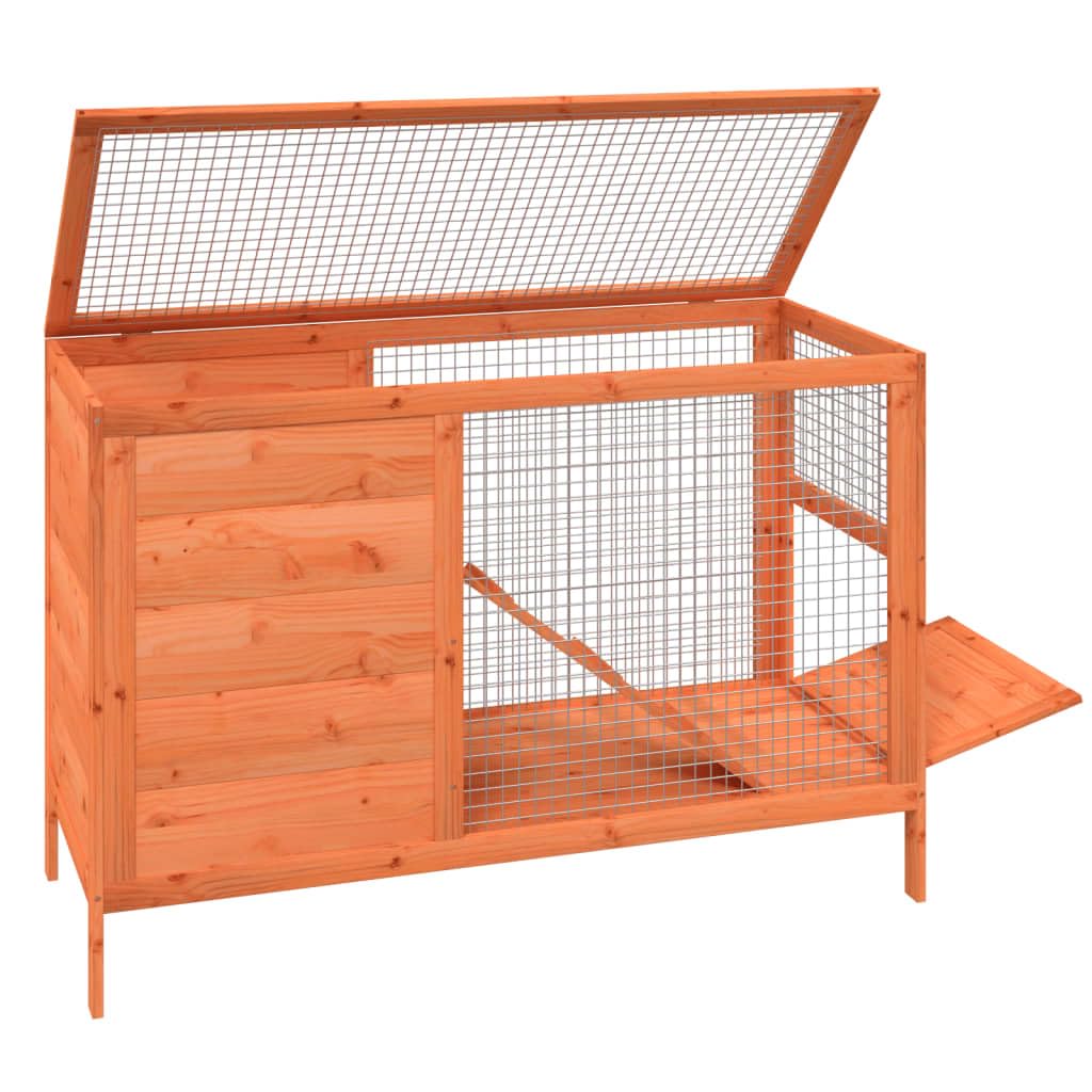 Solid Pine Wood 2 Tier Rabbit Hutch with Ramp P9748