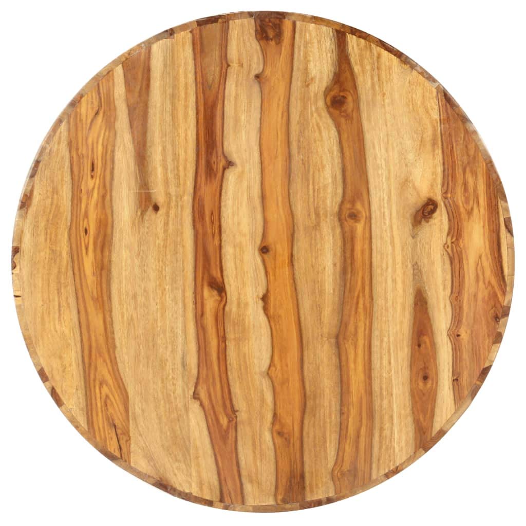 Solid Sheesham Wood Round Coffee Table 25.6 in Diameter Polished Finish G559