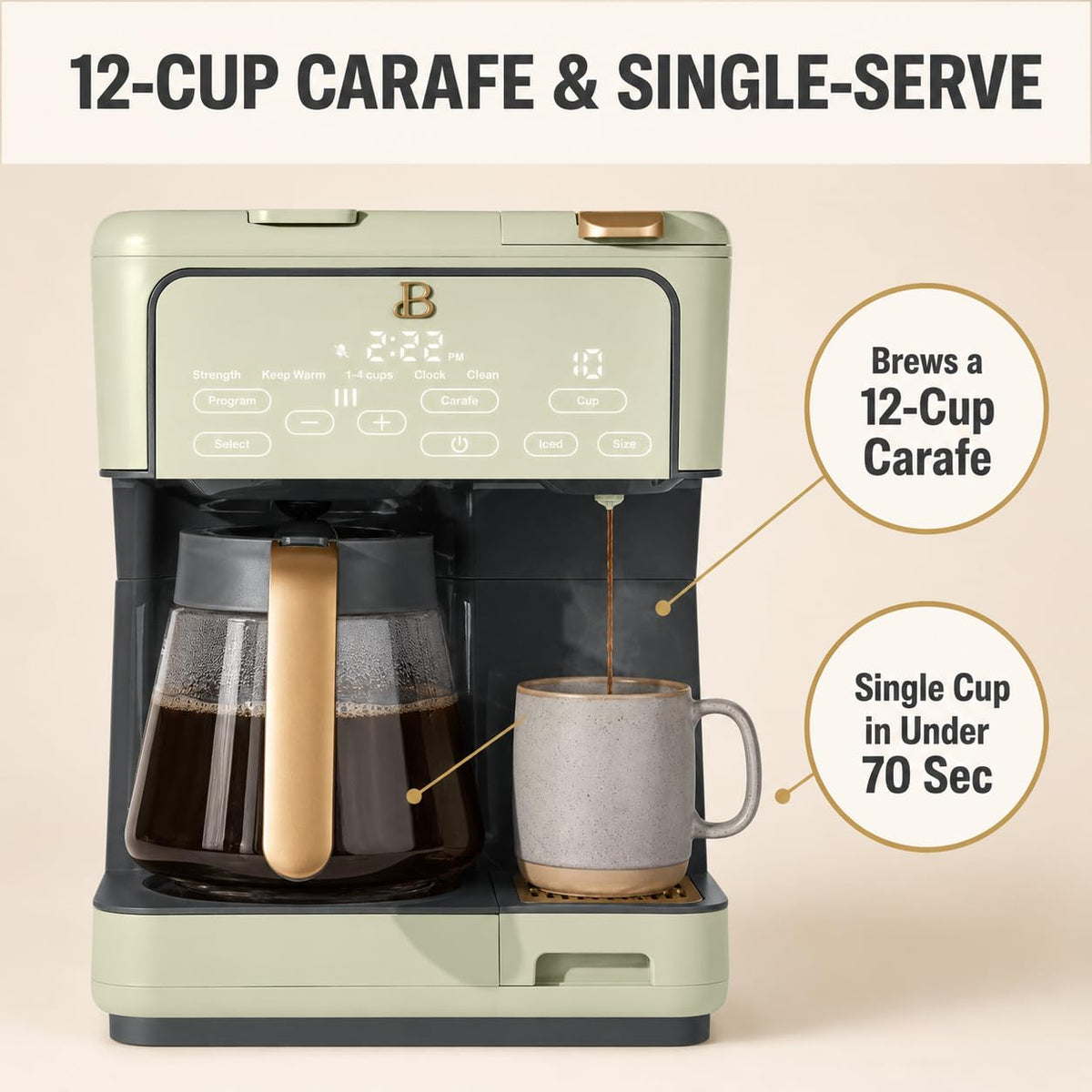 12 Cup Programmable Drip Coffee Maker with Reusable Filter S880730