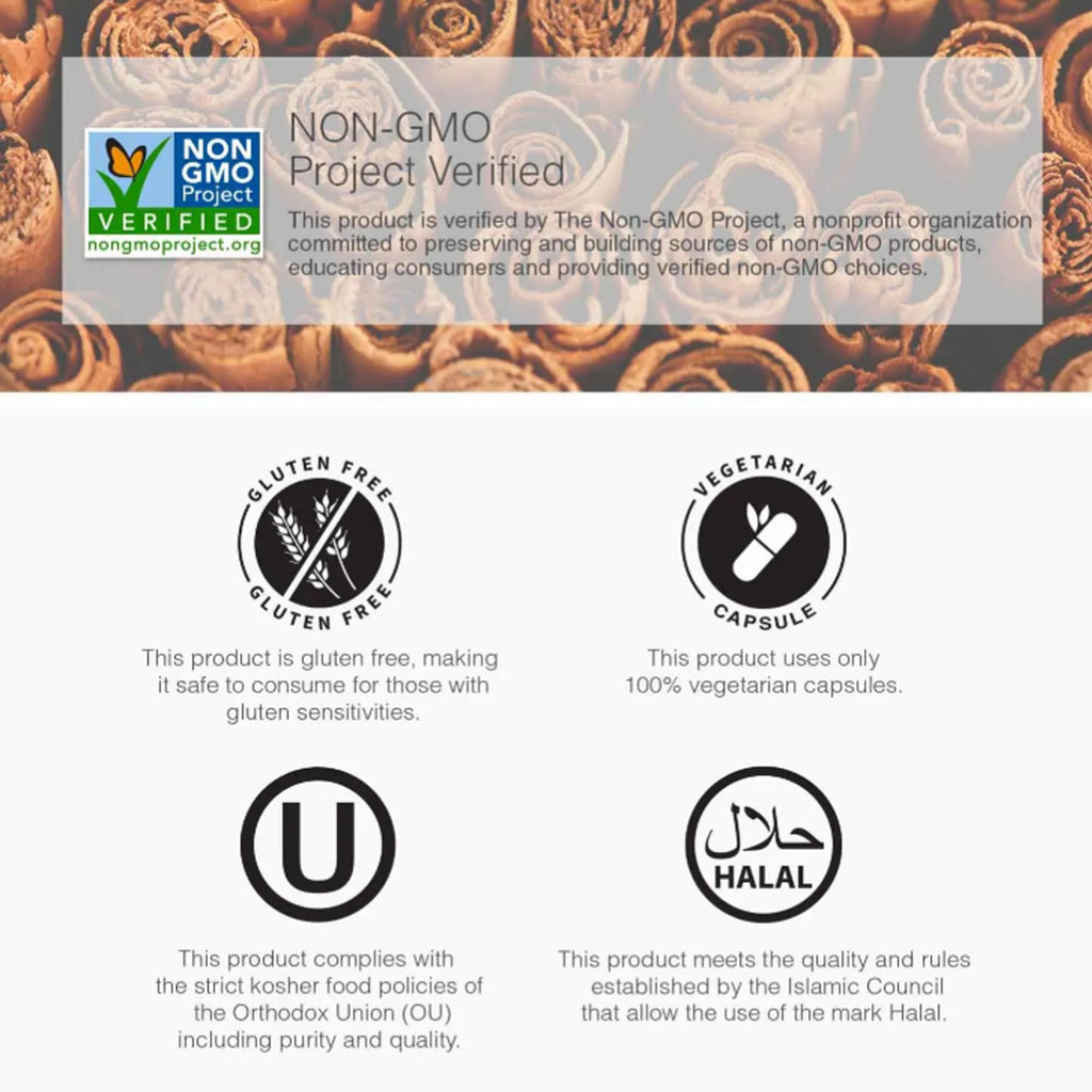 Cinnamon Supplement 1000mg 400 Vegetarian Capsules M336