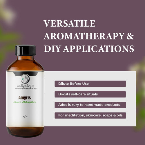100% Natural Steam-Distilled Amyris Balsamifera Essential Oil 4 fl oz M708931