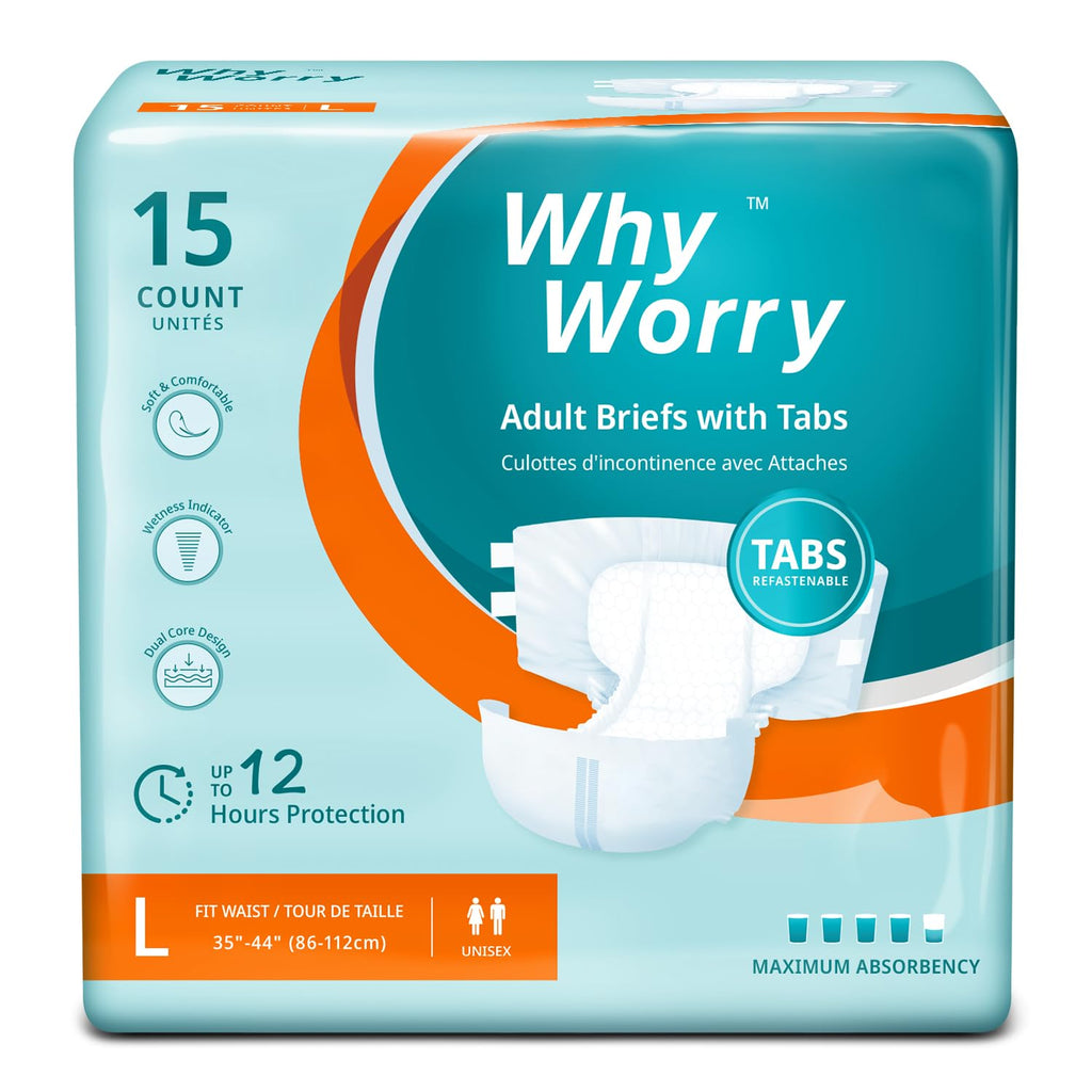 Adult Diapers with Tabs, Large, 15 Count R1178
