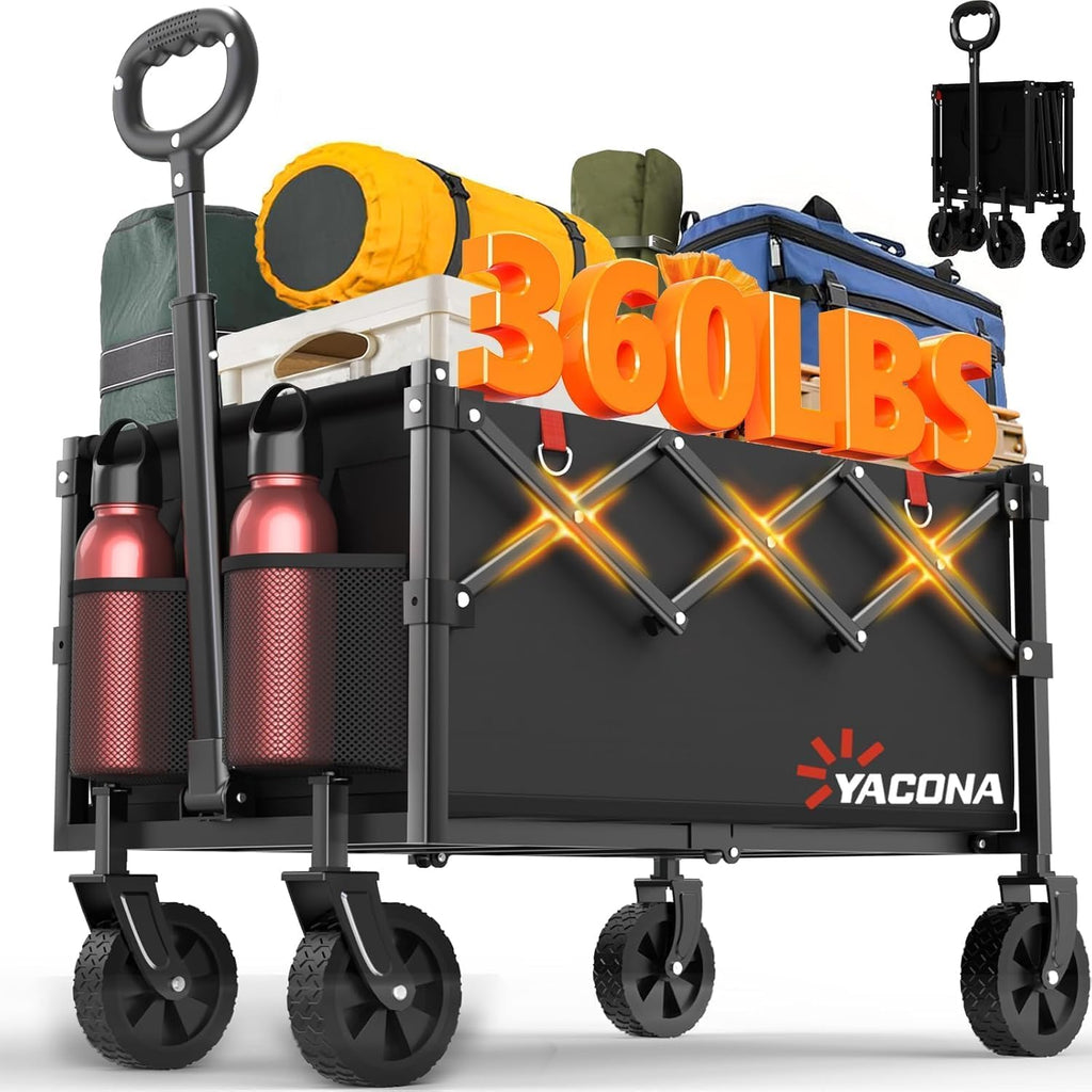 Foldable Lightweight Utility Cart with Wheels Black T54021