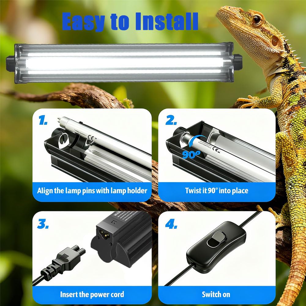 15W T8 UVB 10.0 Reptile Light Fixture Combo Kit V619843