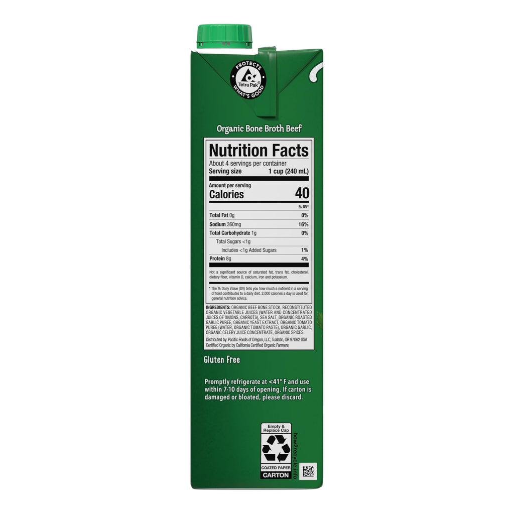 Organic Beef Bone Broth 32 oz Carton Pack of 4 V510614