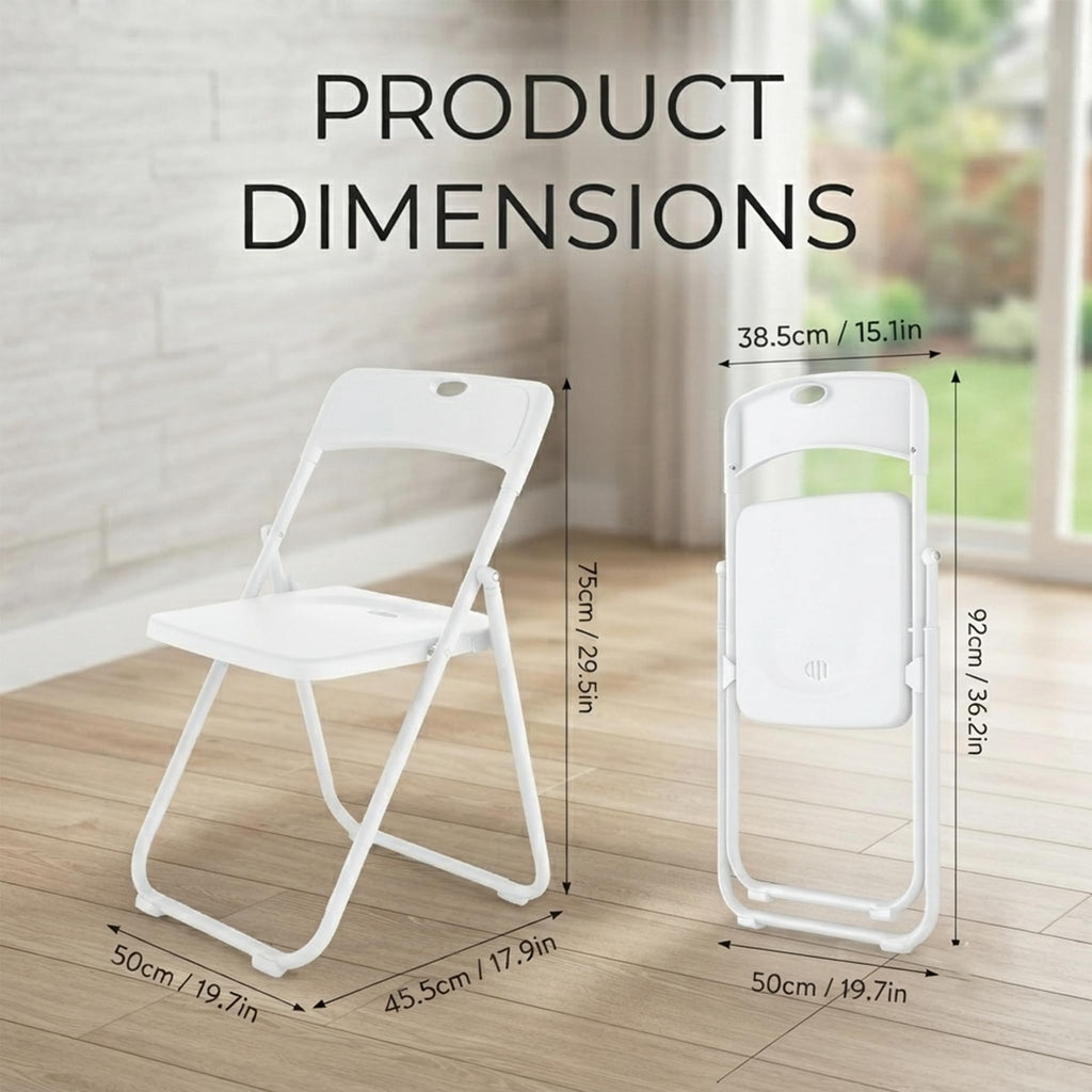 10 Pack White Plastic Folding Chairs L308