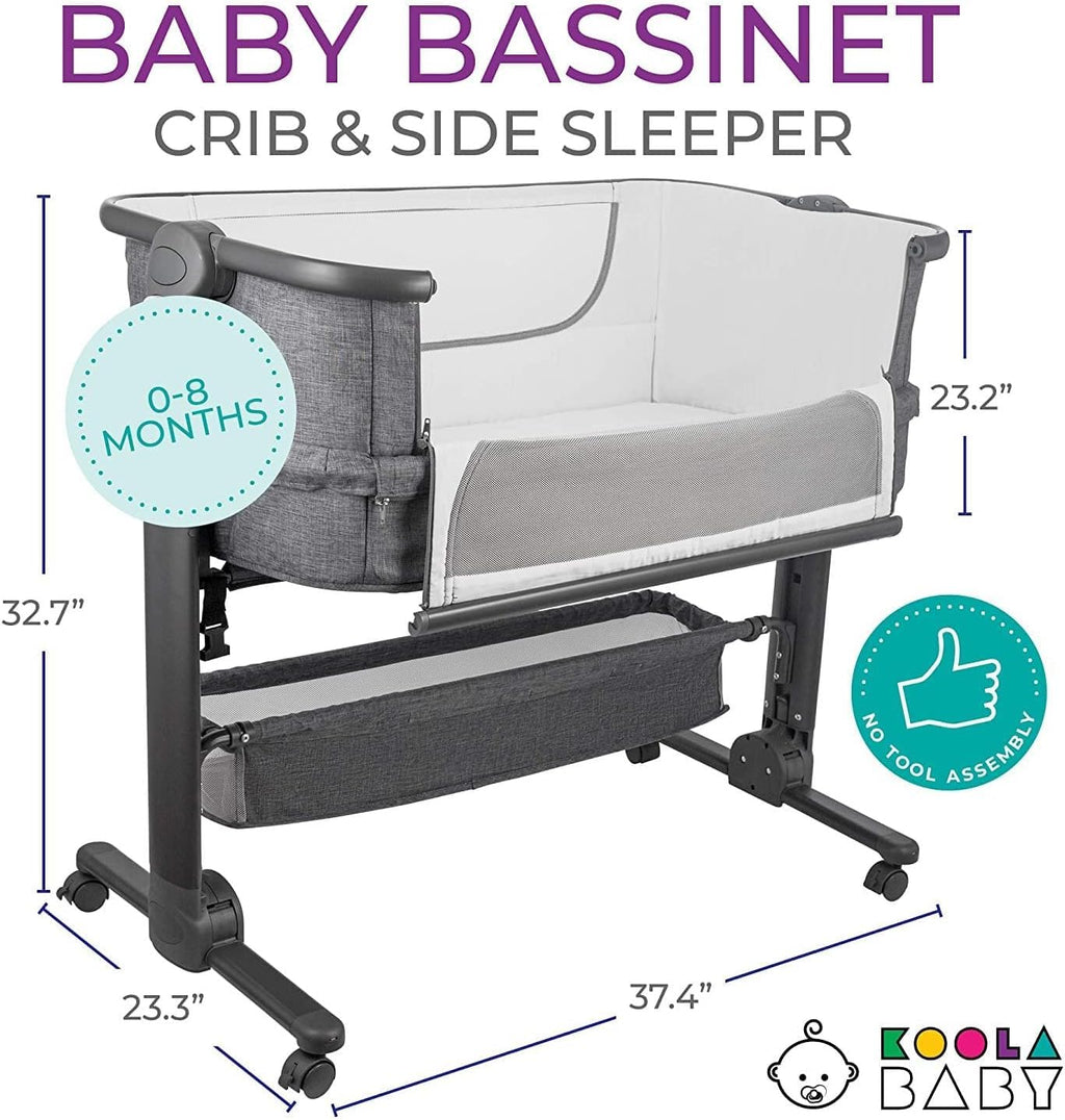 Baby Bassinet Bedside Sleeper Portable Crib with Storage Basket A4285