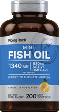 Fish Oil Omega 3 Supplement 1340 mg 200 Mini Softgels Q648