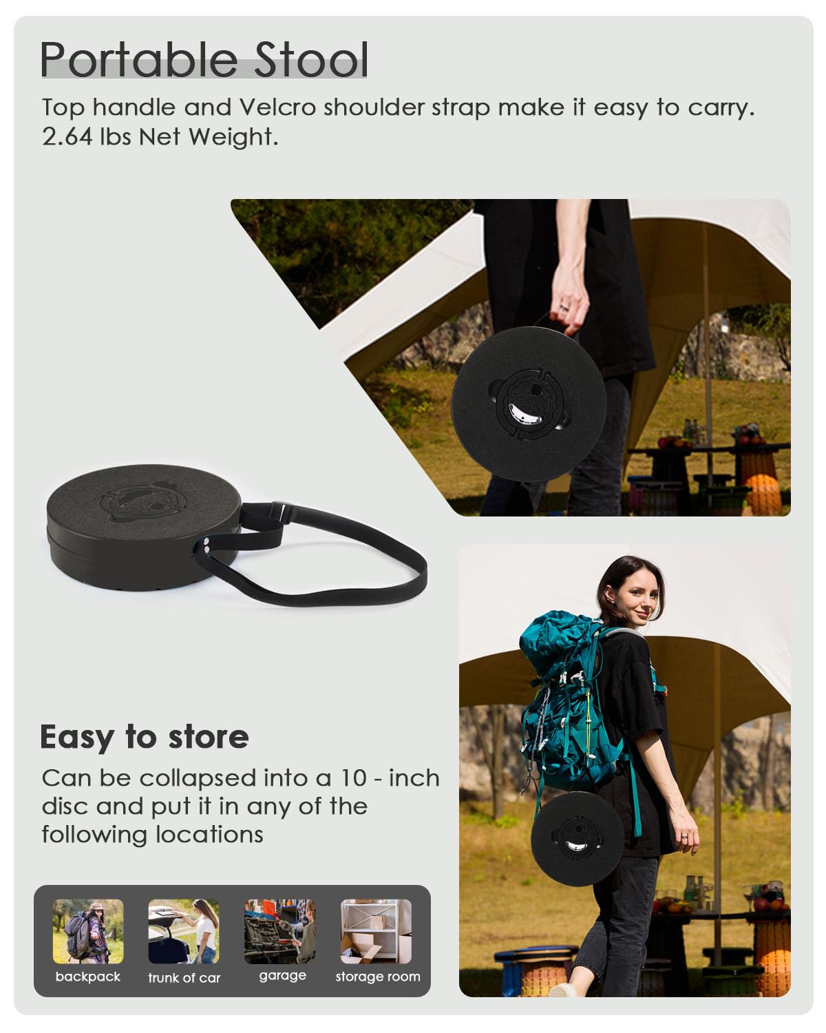 Collapsible Stool with Cushion Y902832