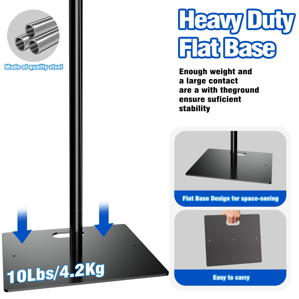 8ftx10ft Adjustable Heavy Duty Black Pipe and Drape Backdrop Stand X321417