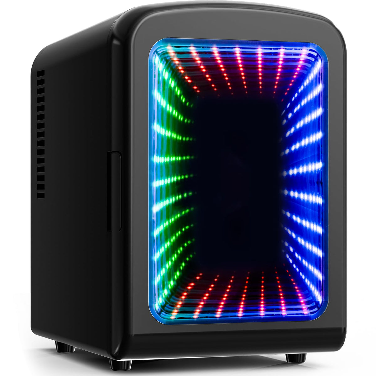 4L Mini Fridge with LED Light, 6-Can Portable Refrigerator, Black W185379