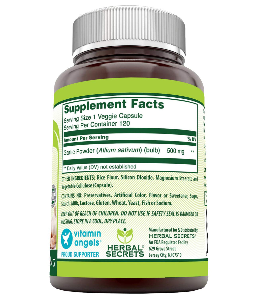 Garlic 500 mg 120 Veggie Capsules Supplement R597157