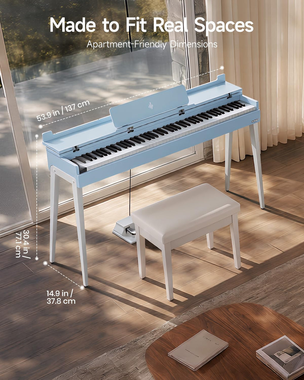 88 Key Weighted Digital Piano with Graded Hammer Action B996