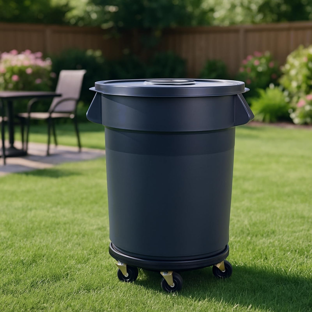 32 Gallon Outdoor Trash Can with Wheels P44389
