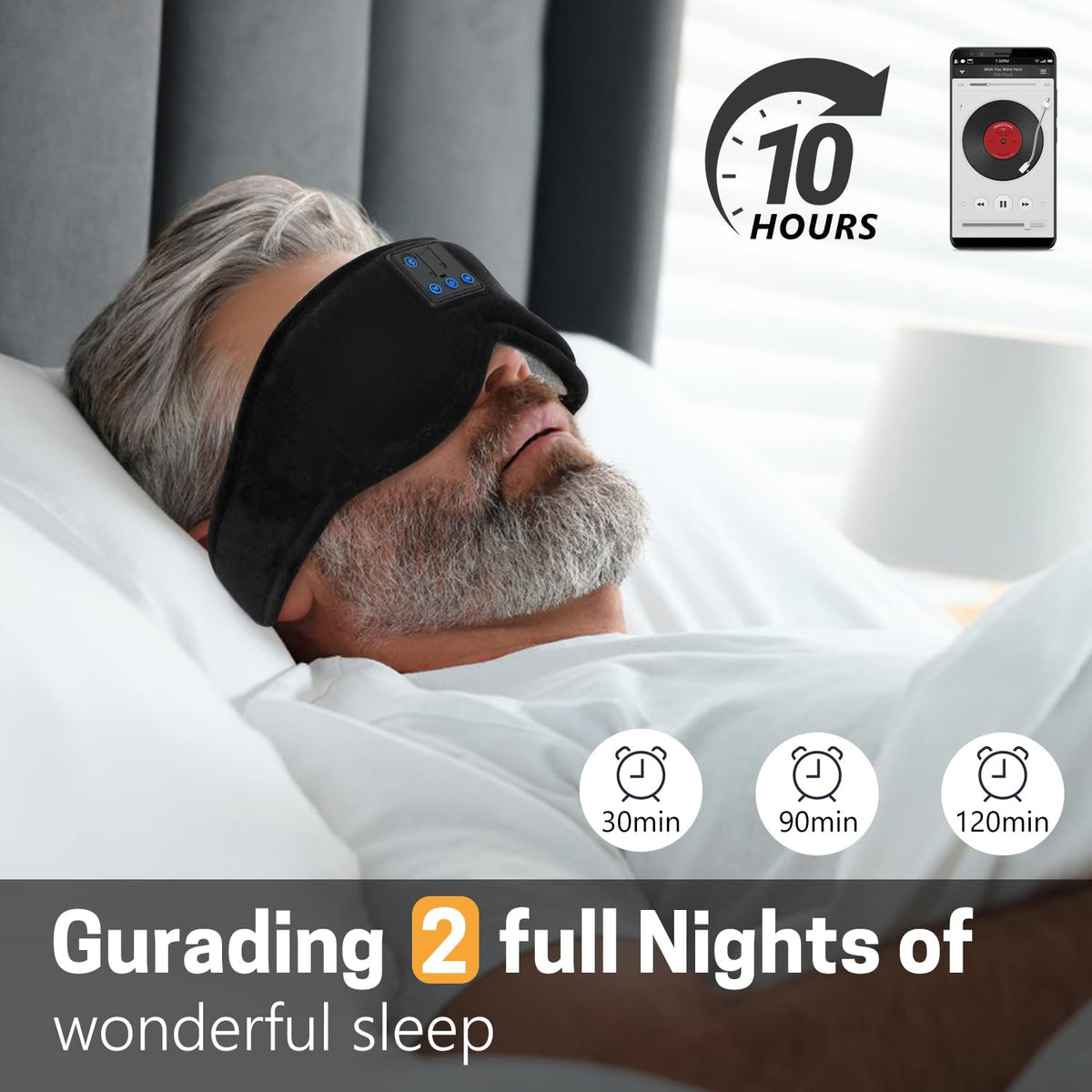 Sleep Mask with Bluetooth Headphones 3D Contour Blackout A5110