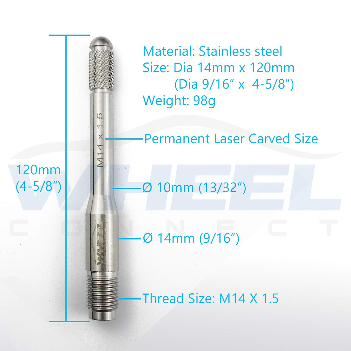 M14X1.5 Stainless Steel Wheel Alignment Pin E8569
