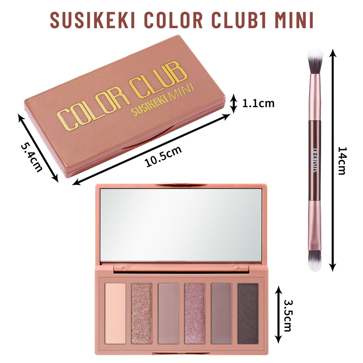 6-Color Matte and Shimmer Eyeshadow Palette with Brush L602573