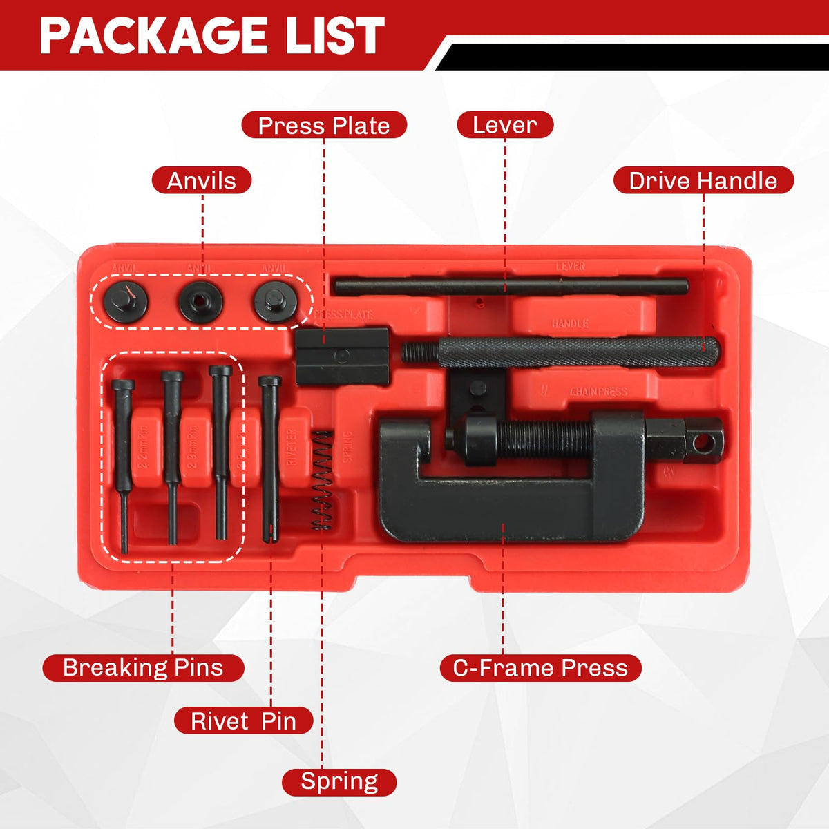 Motorcycle Chain Breaker Kit 13PCS W9391