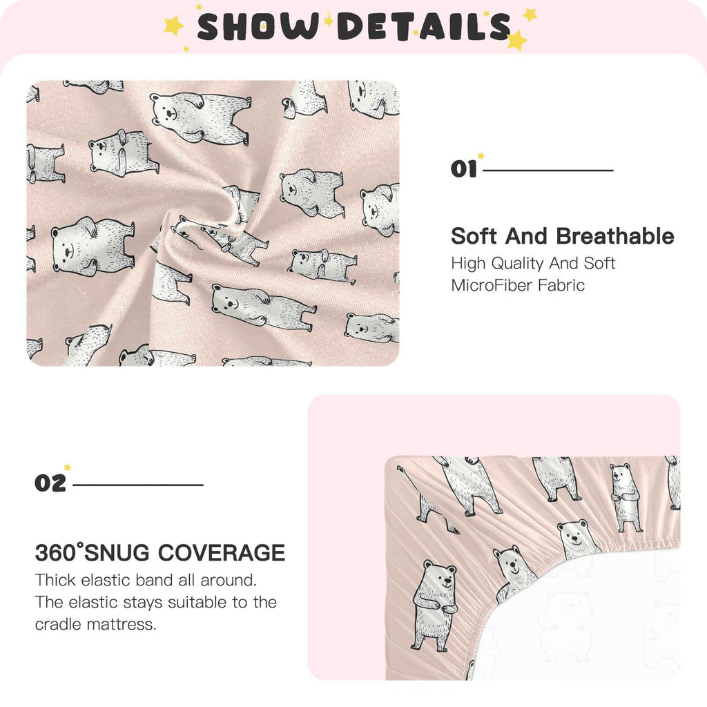 Soft Breathable Microfiber Crib Sheet, Standard Size 28in x 52in N278