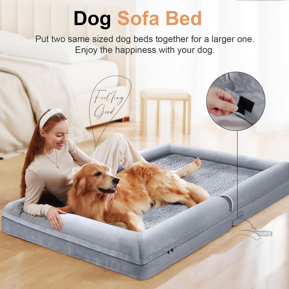 Light Grey 36 x 27 Inch Orthopedic Dog Bed S99555