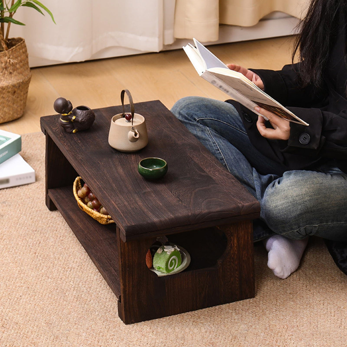 Foldable Japanese Low Floor Table 60x30x22cm Z79994