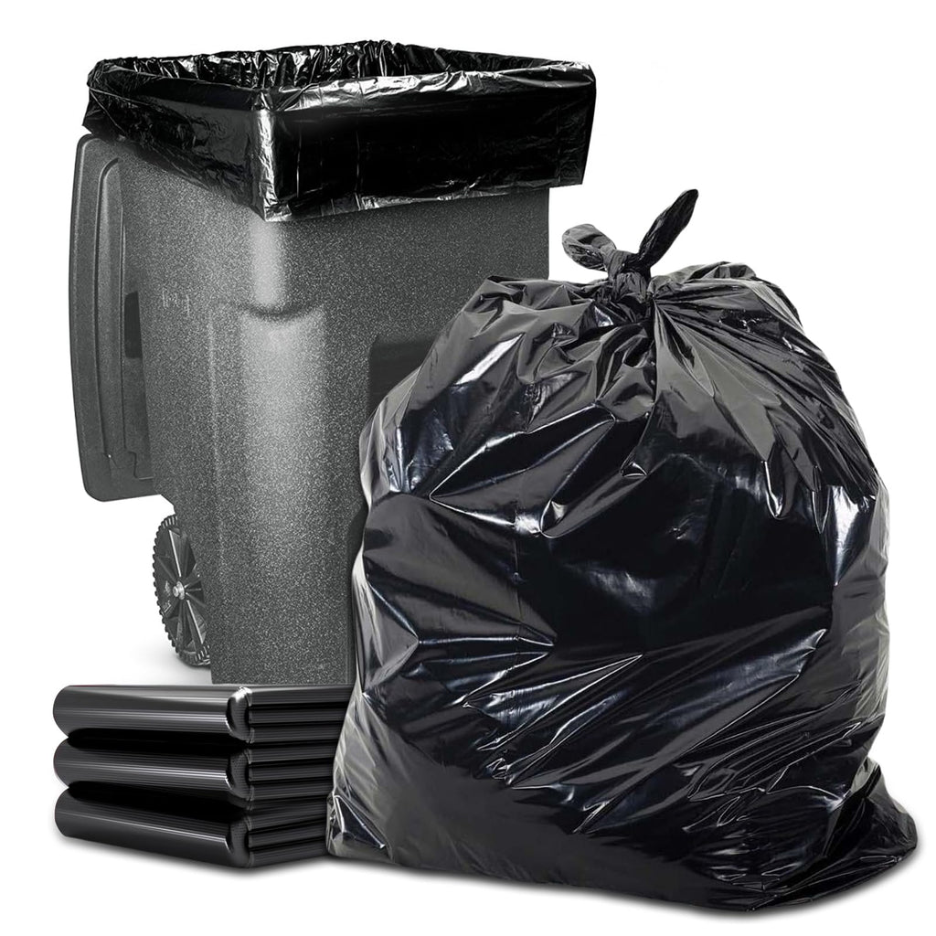 45 Gallon Heavy Duty Black Plastic Trash Bags 50 Count E336