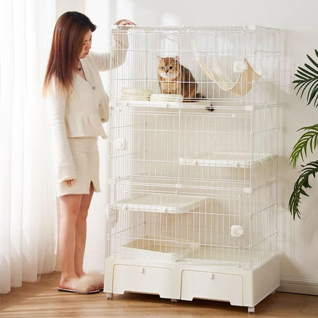 4 Tier Indoor Cat Enclosure with 3 Jumping Platforms Y198