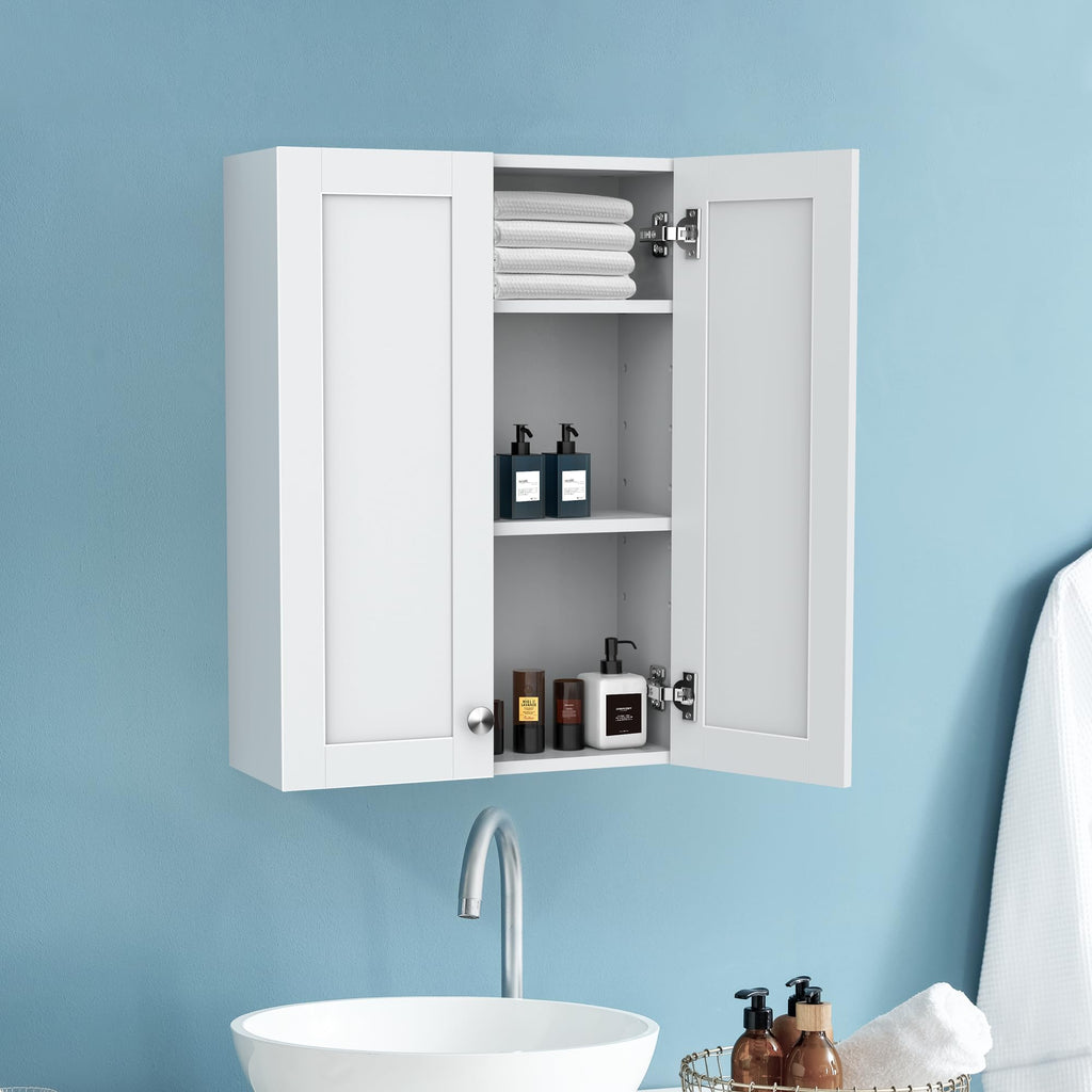 Wall Mounted White Bathroom Storage Cabinet 20x28 inch T8371