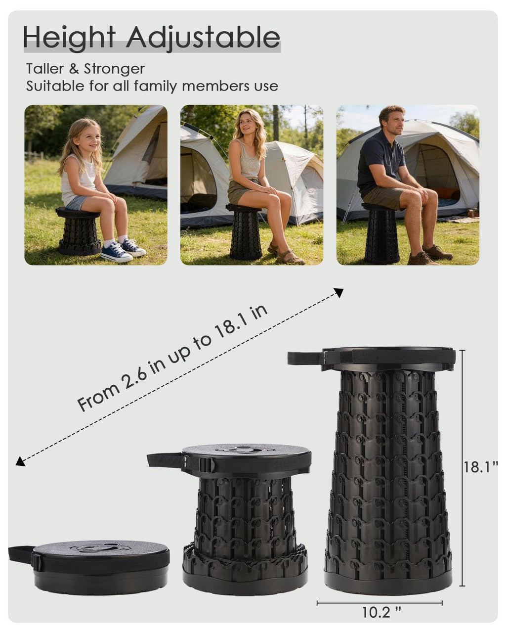 Collapsible Stool with Cushion Y902832