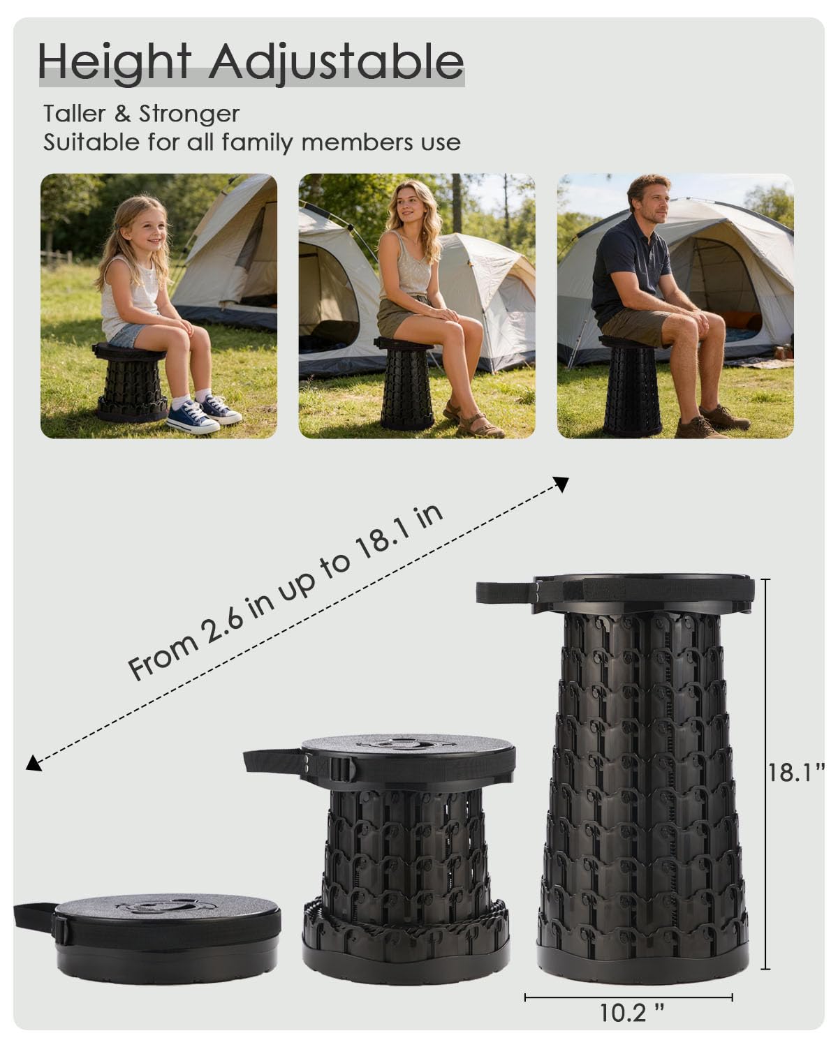 Collapsible Stool with Cushion Y902832