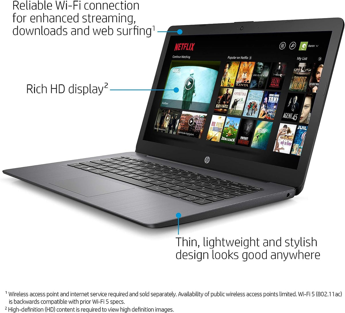 14-inch Laptop, Intel Celeron N4000, 4 GB RAM, 64 GB eMMC, Brilliant Black S187
