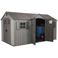 15 ft x 8 ft Gray Resin Outdoor Storage Shed P9713