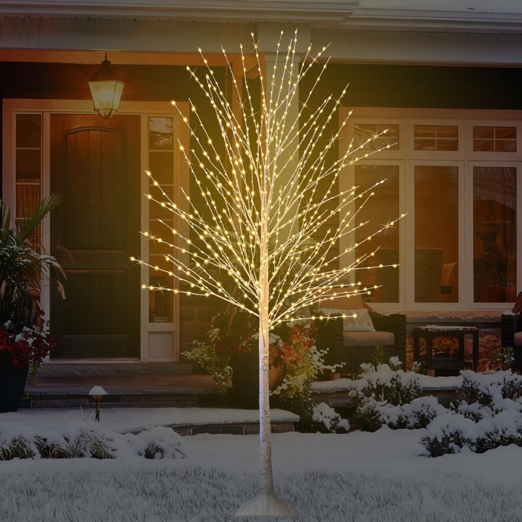 6FT Lighted Birch Tree with 880 LED Warm White Lights K122272