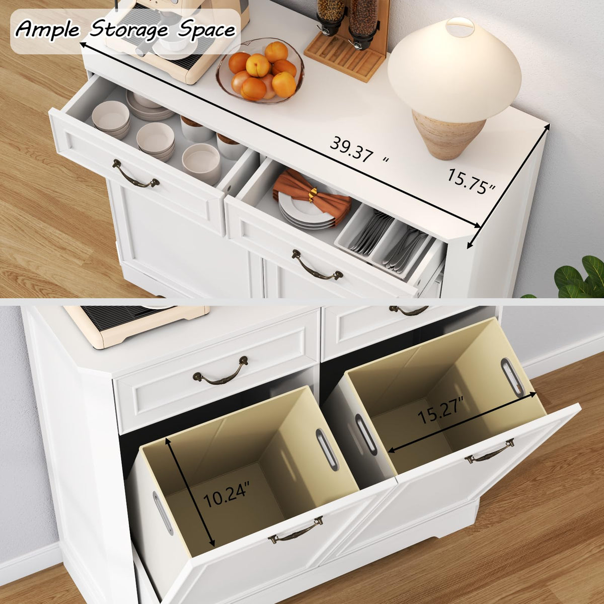 Double Tilt Out Laundry Hamper Cabinet F32511