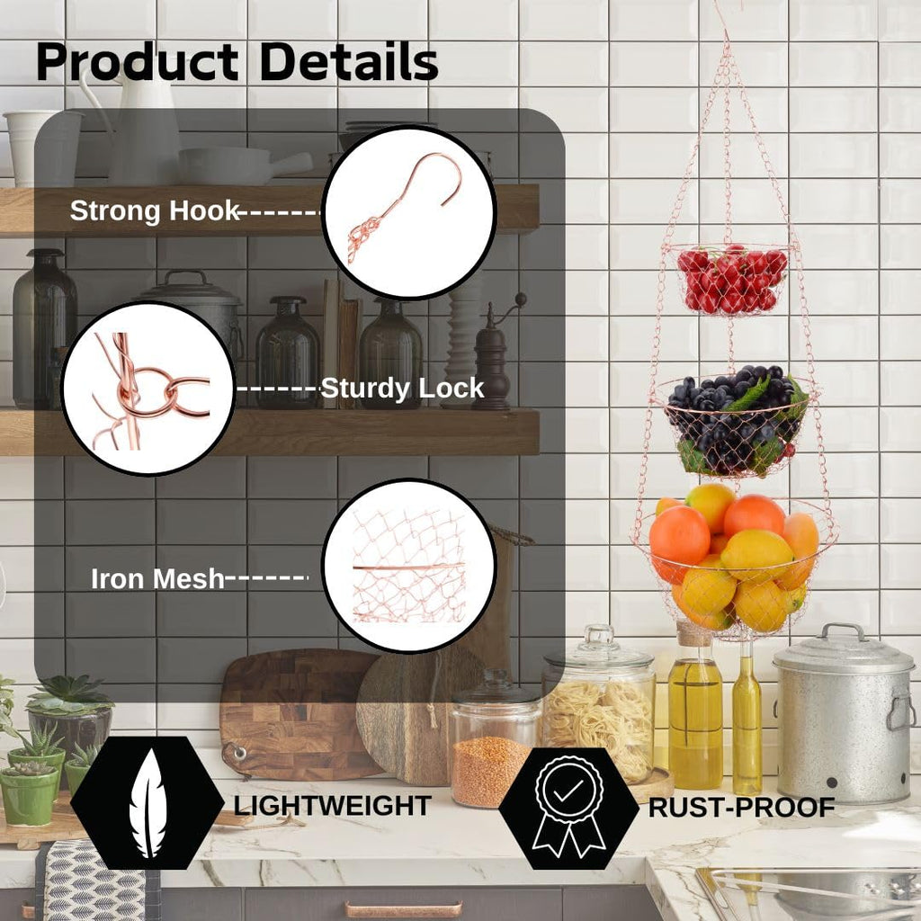 3 Tier Metal Hanging Basket Q73608