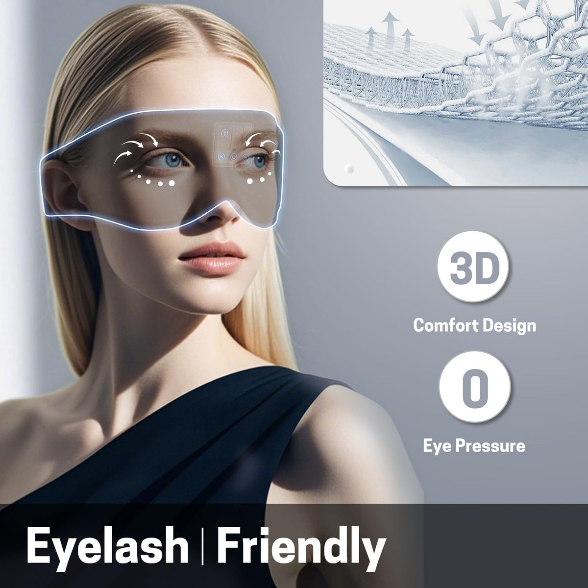 Sleep Mask with Bluetooth Headphones 3D Contour Blackout A5110