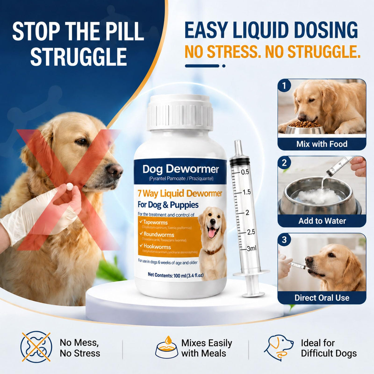 Dog Wormer Liquid 100ml T4528