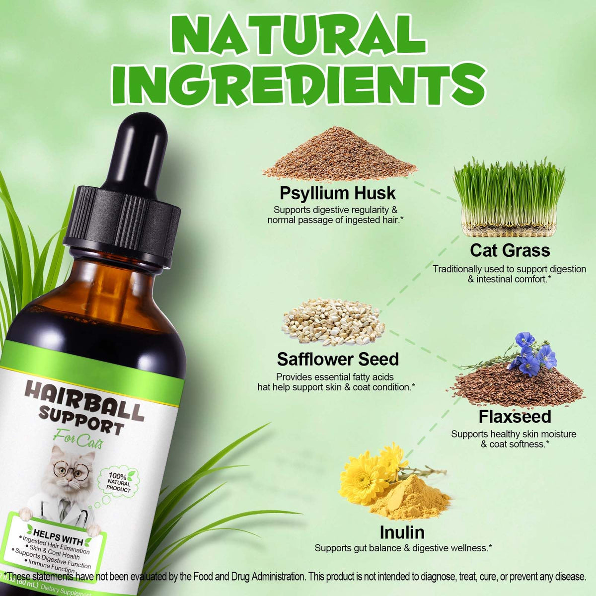 Natural Hairball Relief Drops with Pumpkin & Aloe 2 fl oz K915010