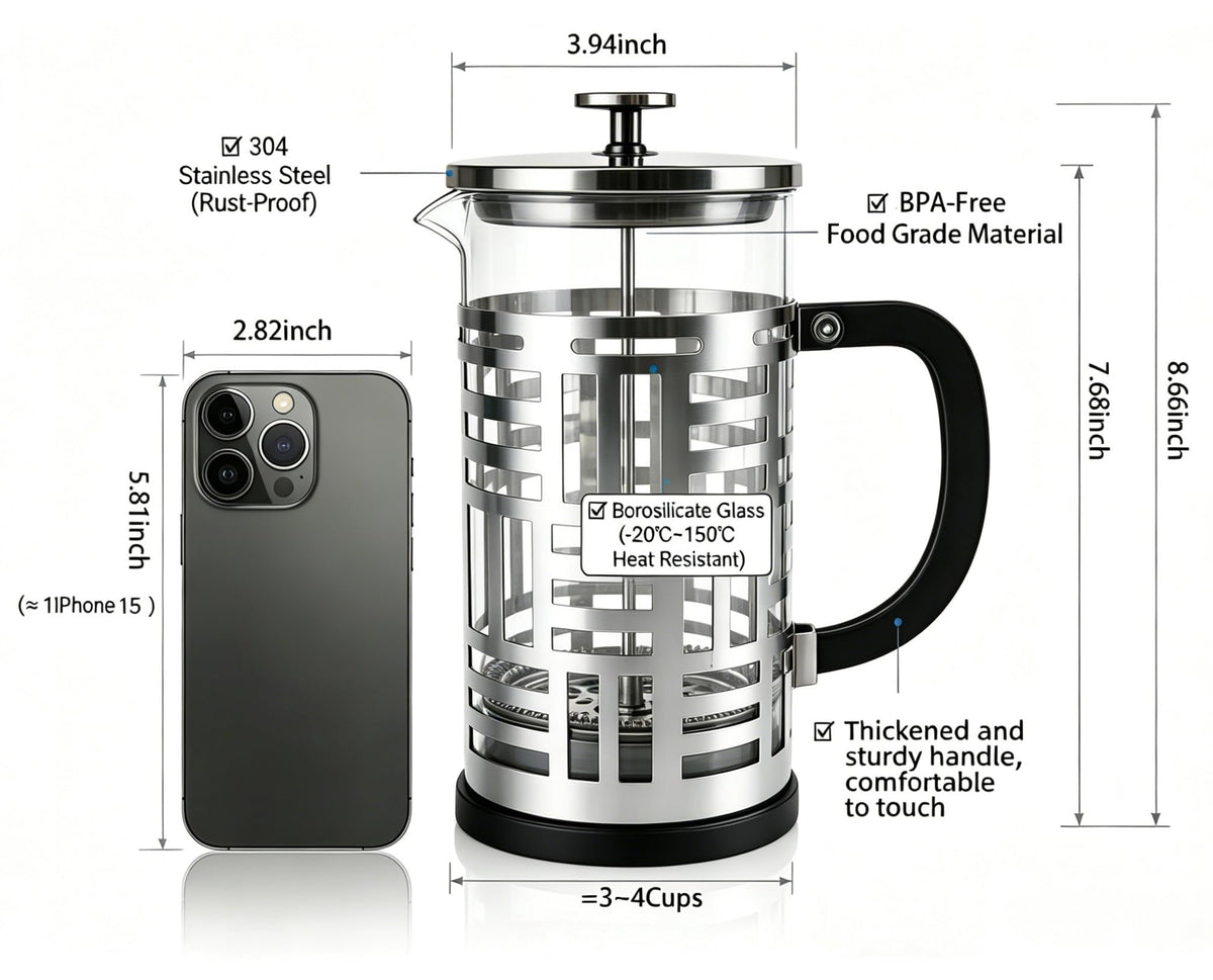 34 oz Brushed Stainless French Press Z595
