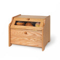 Solid Wood Oak Bread Box with Clear Window Q496