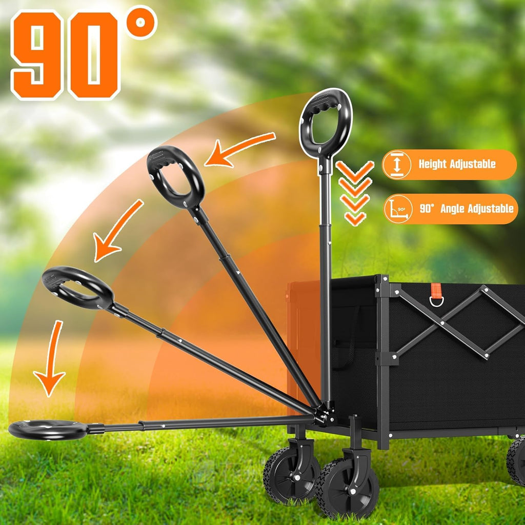Foldable Lightweight Utility Cart with Wheels Black T54021