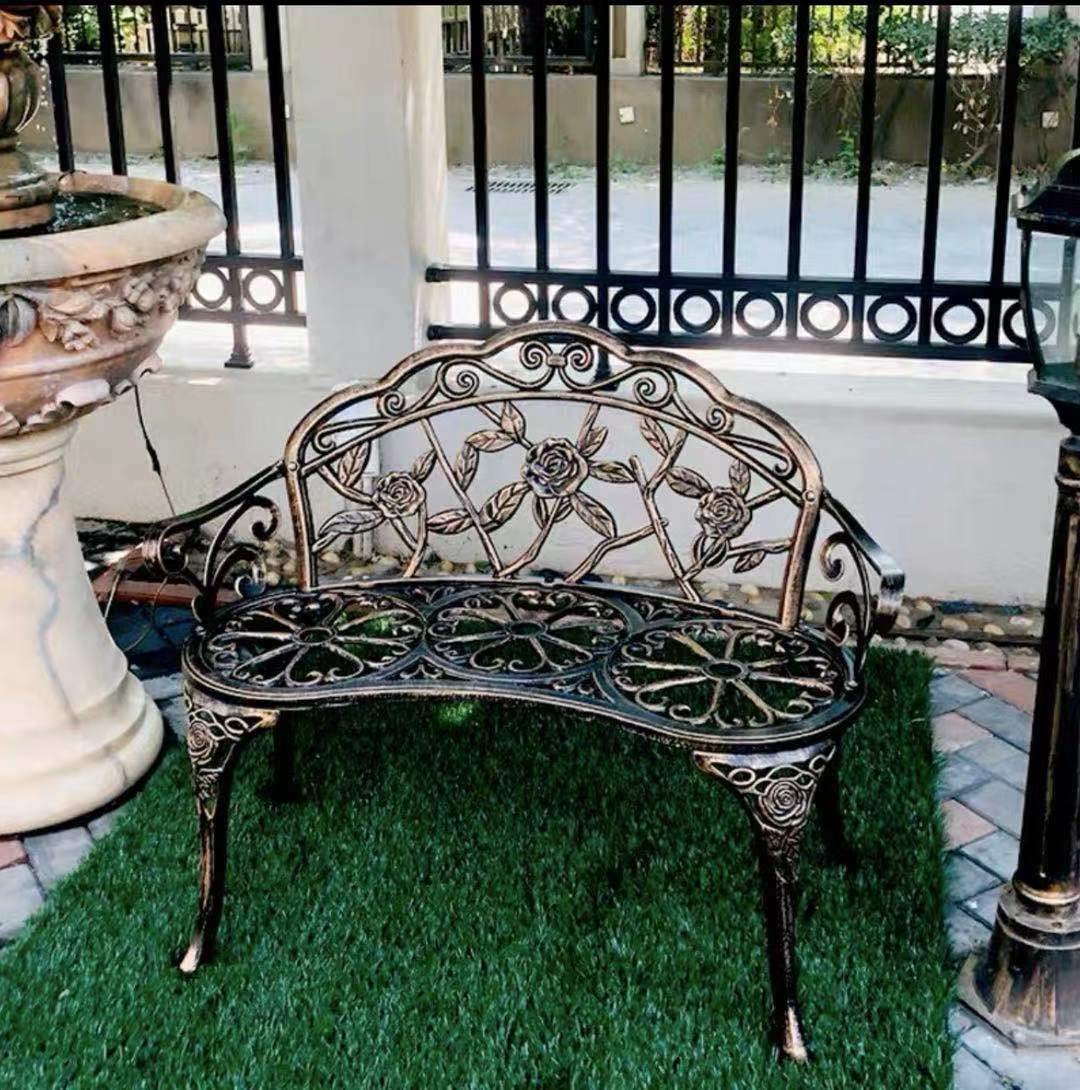 Cast Aluminum Patio Bench S534