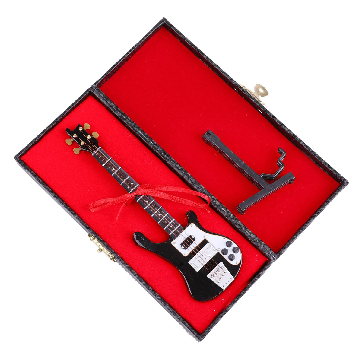 Miniature Electric Bass Guitar with Stand and Case G6769
