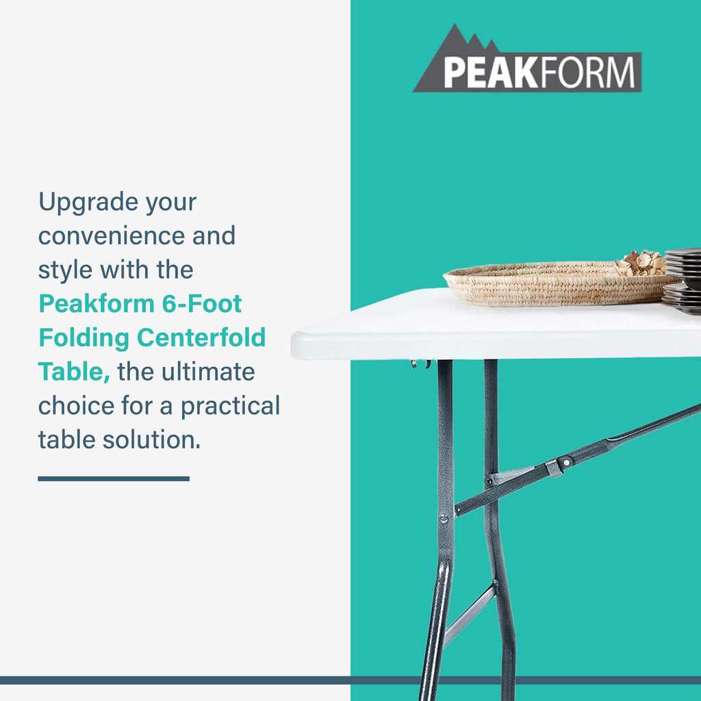 Portable Fold-in-Half Banquet Table 300 Lb Capacity White 6 Ft F811476