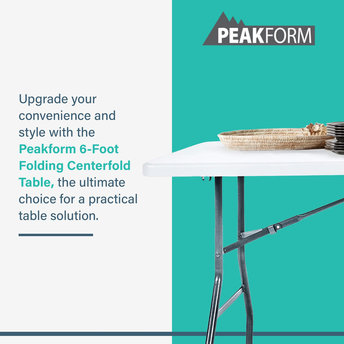 Portable Fold-in-Half Banquet Table 300 Lb Capacity White 6 Ft F811476