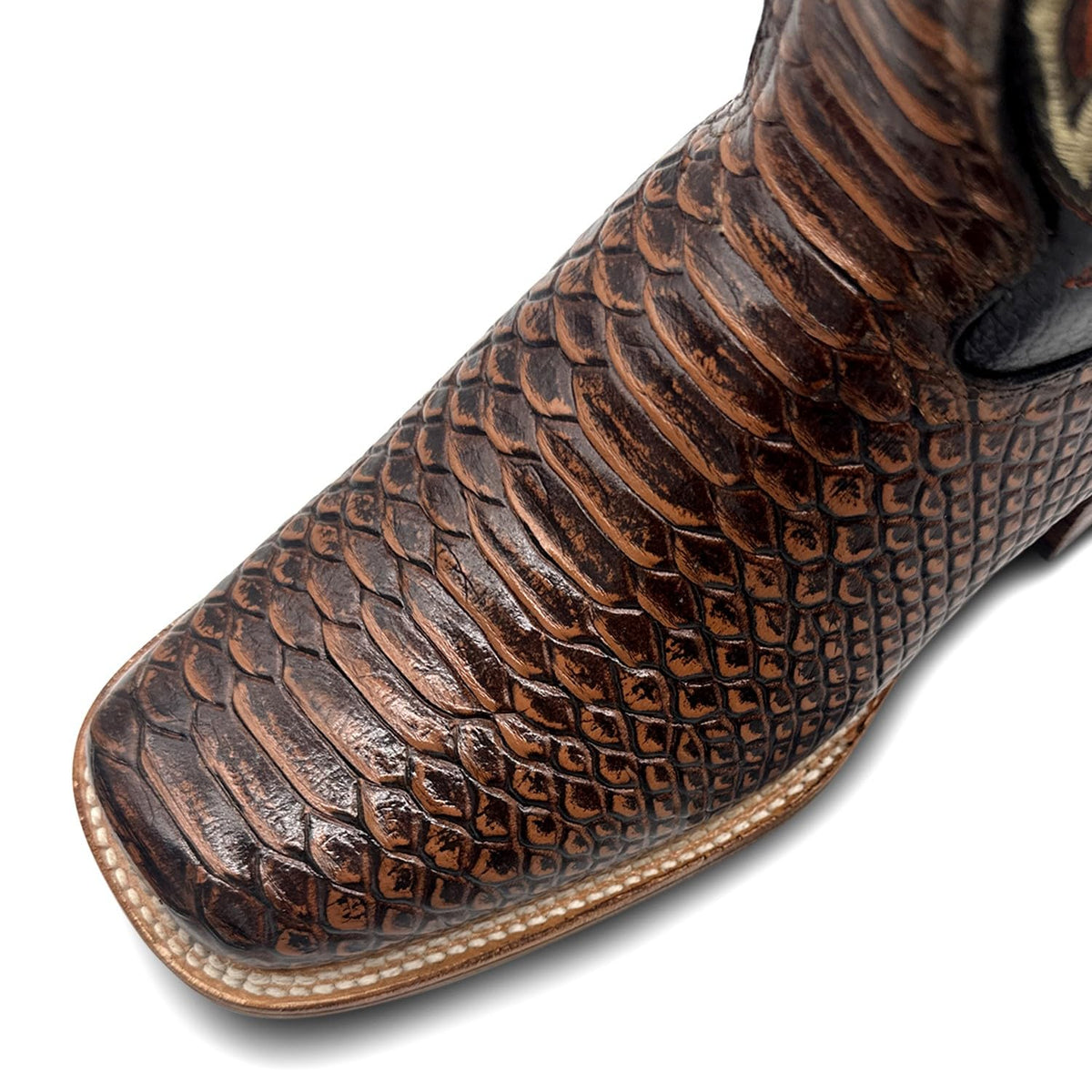 Mens Snakeskin Print Leather Western Boots A616101