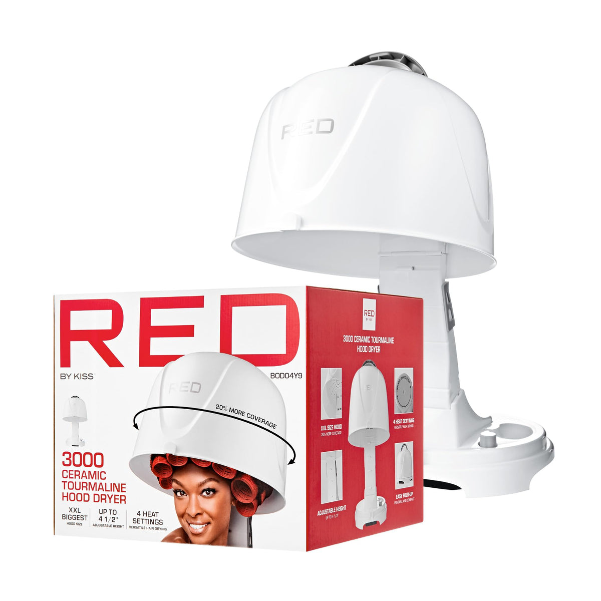Ceramic Tourmaline Hood Dryer, 4 Heat Settings N44090