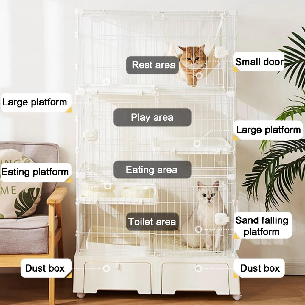 4 Tier Indoor Cat Enclosure with 3 Jumping Platforms Y198