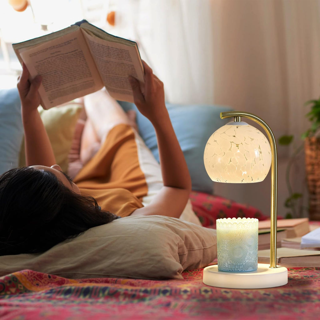 Dimmable Candle Warmer Lamp with Timer, 2 Bulbs, White F62097