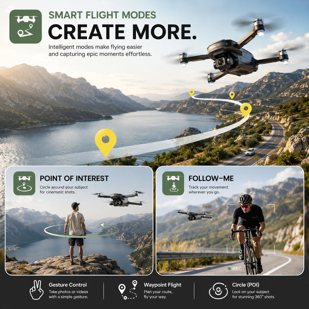 GPS Drone with 4K Camera, Under 249g Foldable RC Quadcopter B869